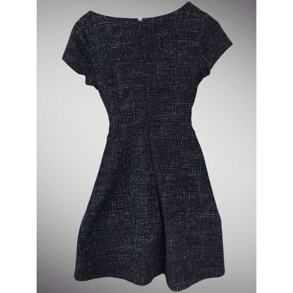 LOFT Shimmer Tweed Tie Waist Dress Size 0 Business Interview Career - Picture 4 of 5